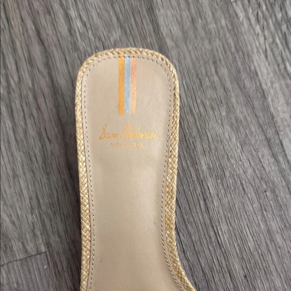 Sam Edelman Tan Slide Sandals with Woven Strap - Picture 2 of 6